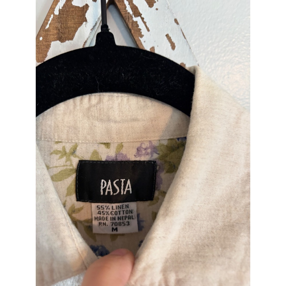 Patchwork Floral Linen Blend Button Down Top Woma… - image 4